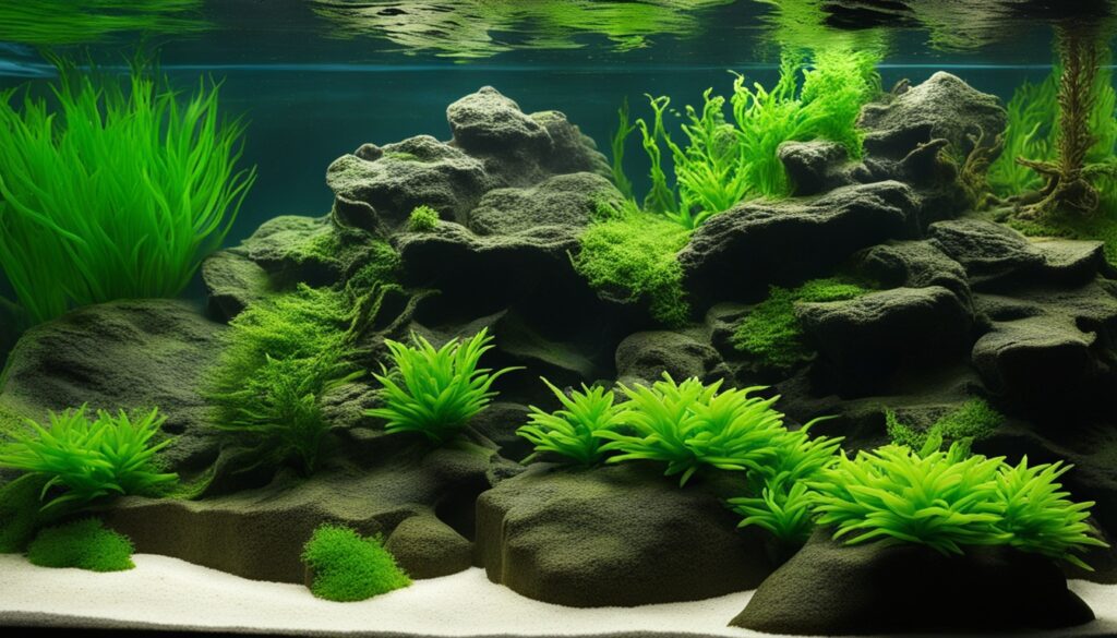 black beard algae in aquarium