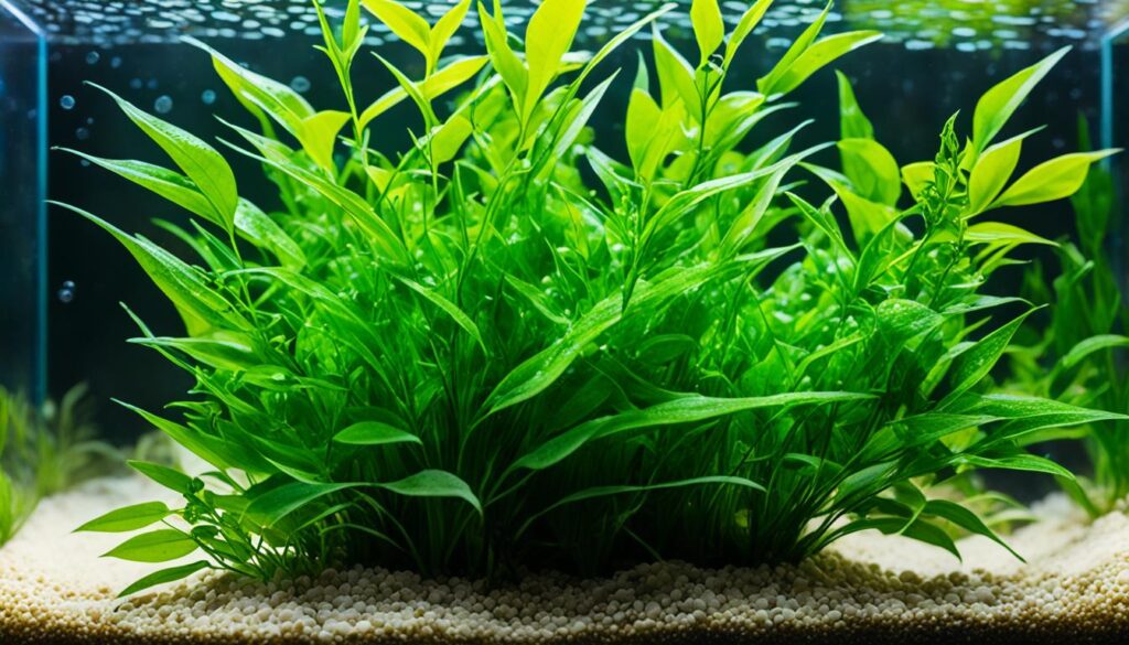 Hygrophila difformis in an aquarium