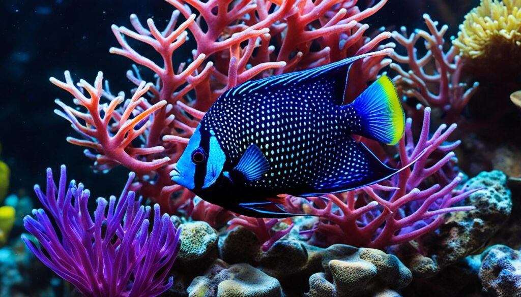 Midnight Angelfish in aquarium setting