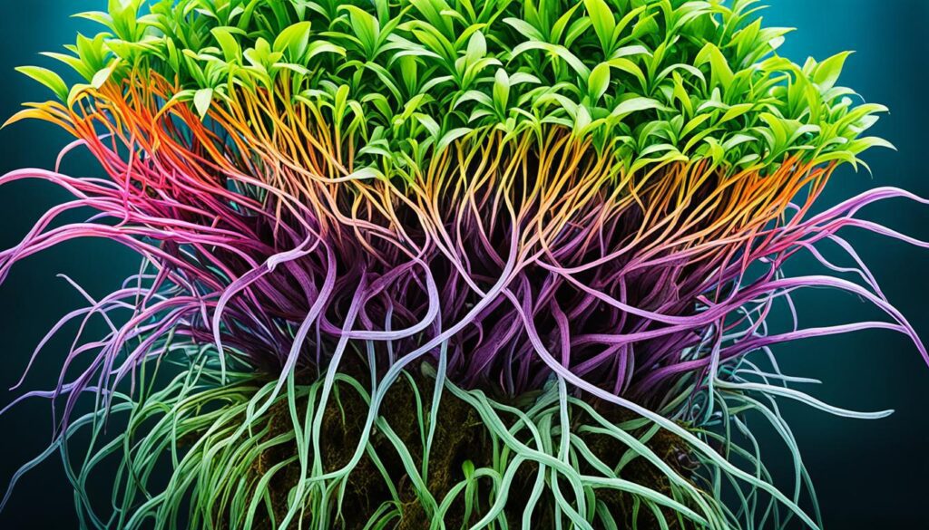 Water Sprite Root System and Leaves