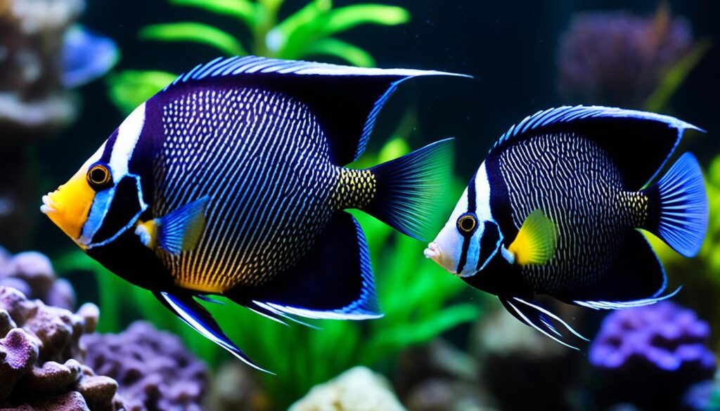 altum angelfish in aquarium