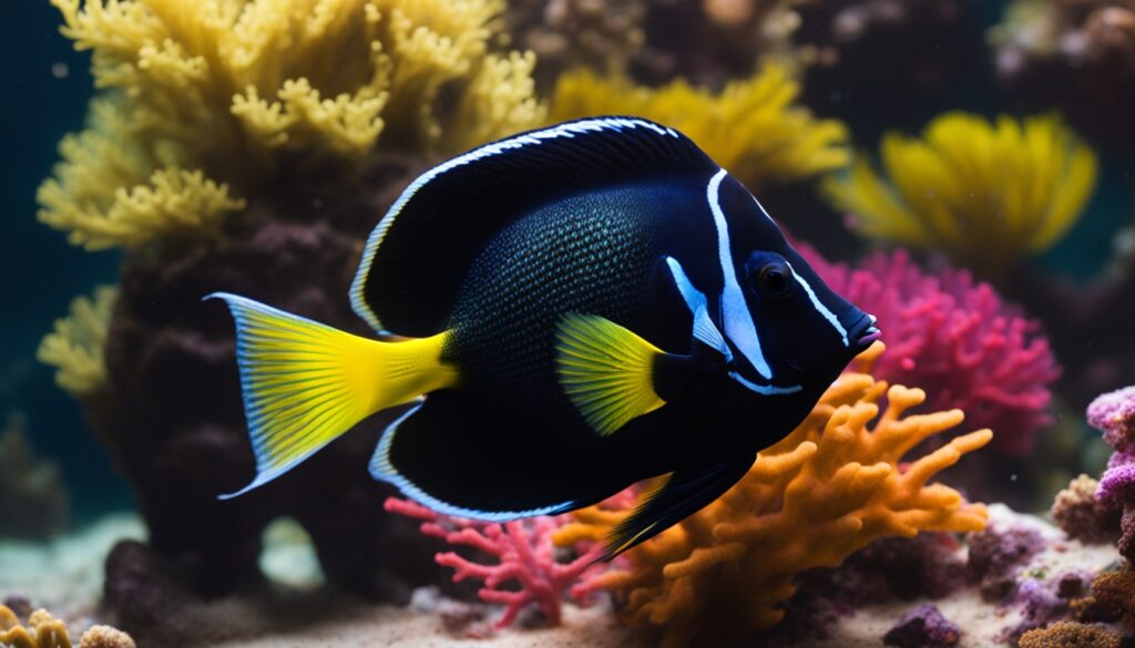 black tang fish marine aquarium