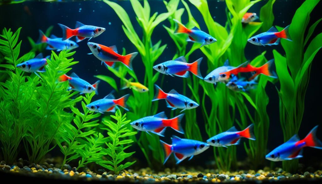 feeding neon tetras