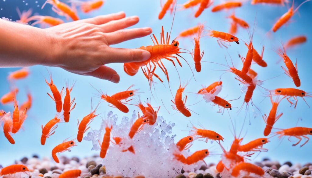 feeding peppermint shrimp