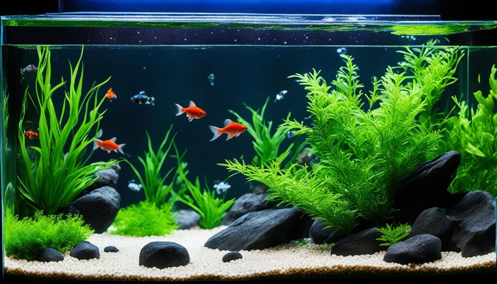 Black Moor Goldfish in Tank