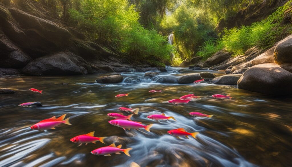 Rosy Danio in their natural habitat