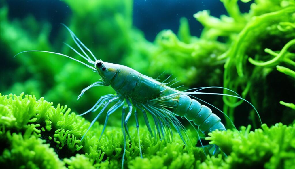 Algae-Eating Shrimp in Aquarium