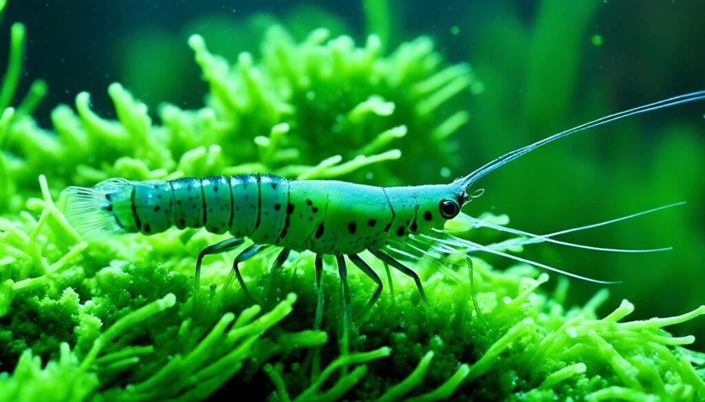 Amano shrimp cleaning aquarium