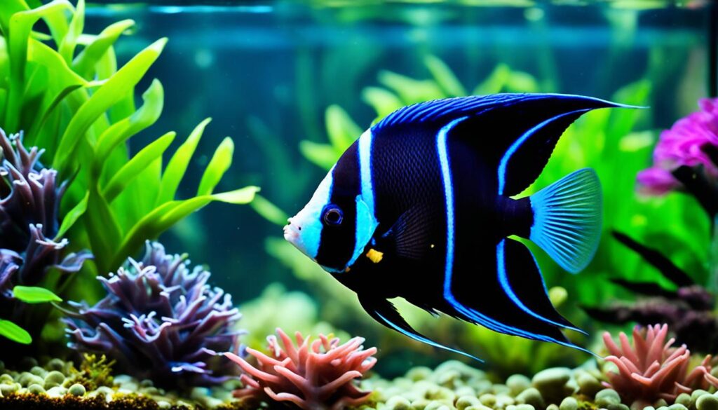 Aquatic plants enhancing angelfish habitat