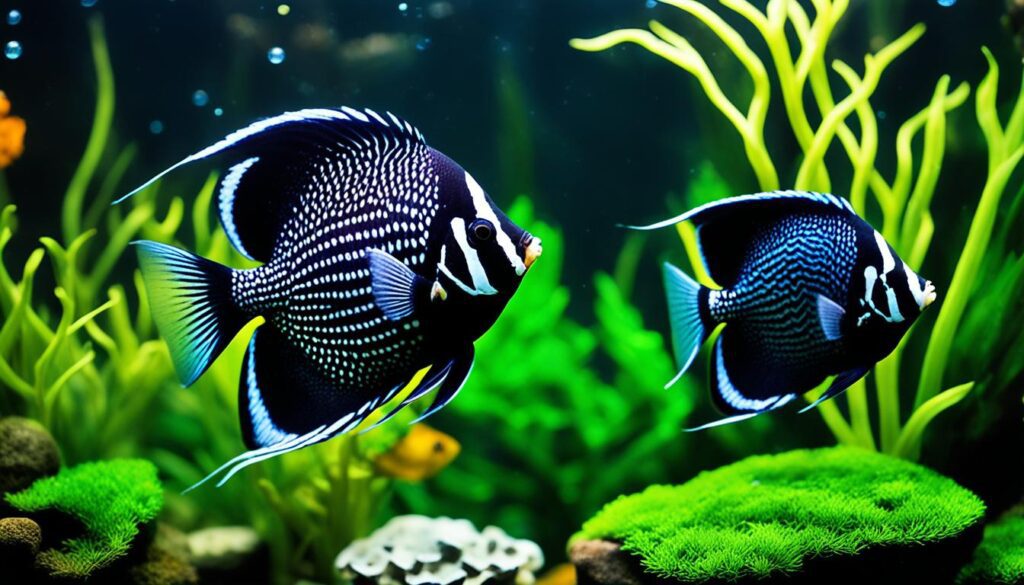 Black Lace Angelfish in Freshwater Aquarium