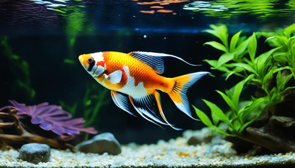 Healthy Koi Angelfish in Aquarium