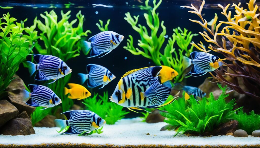 Marble Angelfish in Aquarium