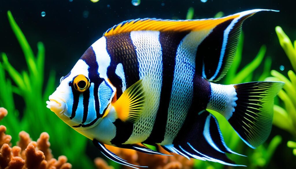 Marble Angelfish in Aquarium